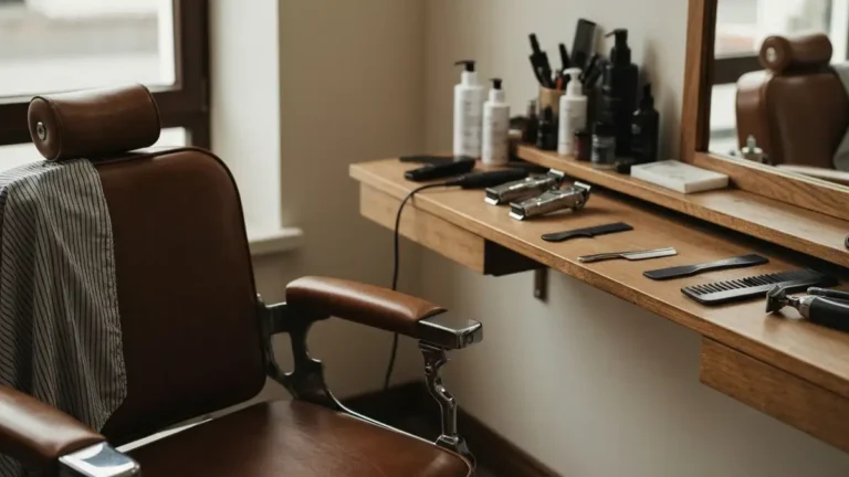 Akcesoria barberskie - peleryna, szczotka karkowa i grzebień - hero image